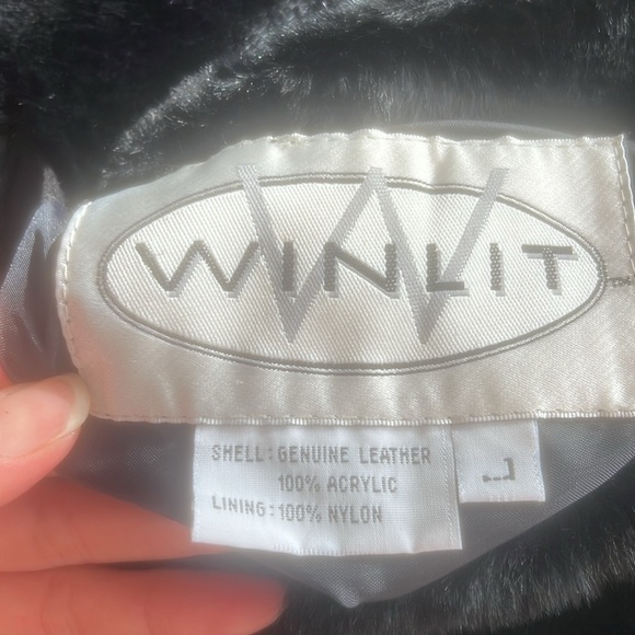 Winlit Reversible Jacket Luxurious Leather Faux Fur coat in Black L - Picture 14 of 17